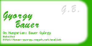 gyorgy bauer business card